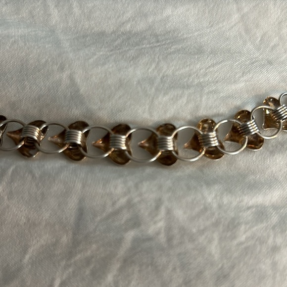 Vintage Heart Link Sterling Silver Bracelet 925 - Picture 5 of 10
